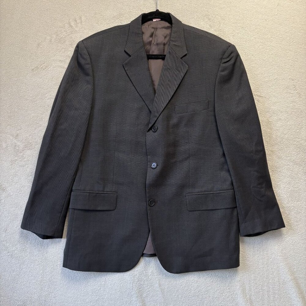 Issimo Italy Suit Jacket Men 44R Brown Good 3-Button Wool Guabello‎ Blazer